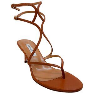 Aquazzura Tobacco Leather Baia 65 Sandals